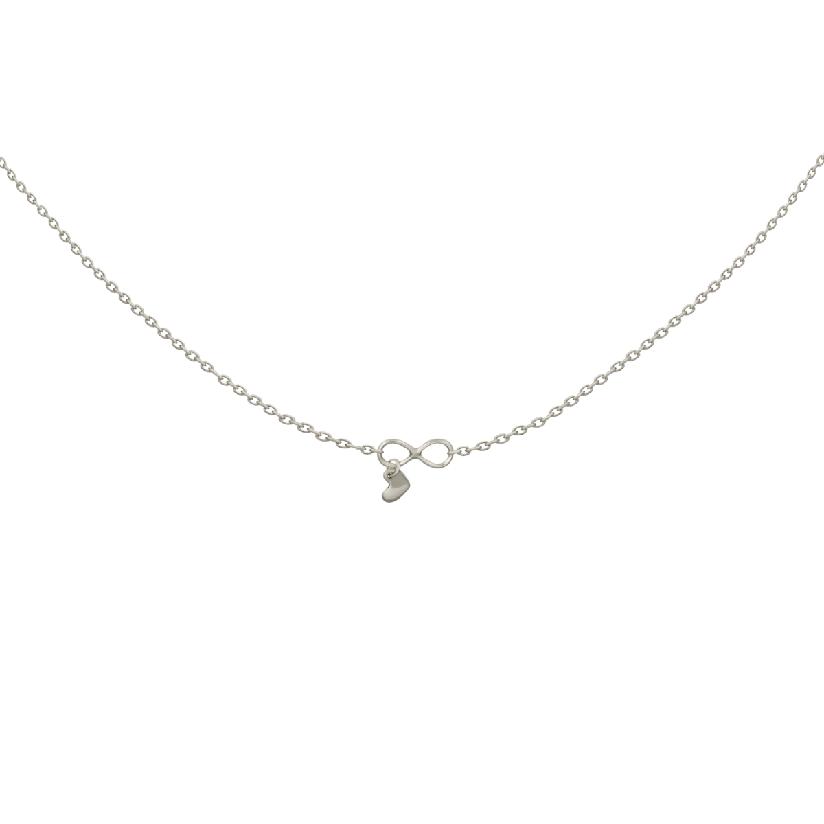 Bílozlatý náhrdelník Nekonečné srdce