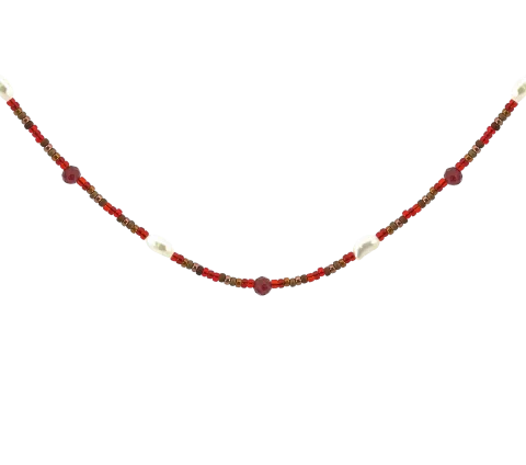 ZILIA Verona Perla Garnet Mineral Stříbrný náhrdelník