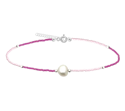 ZILIA Pink Design Perla Stříbrný náramek