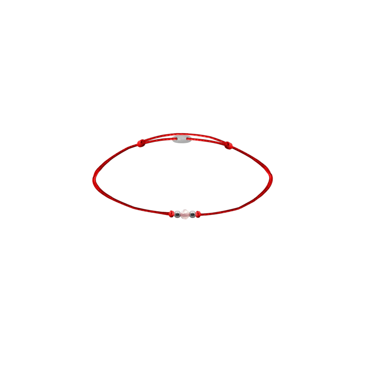 Červený ochranný dětský náramek na šňůrce ze stříbra 925