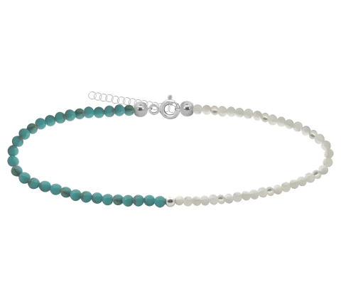 ZILIA Turquoise Mist Stříbrný kotníkový náramek