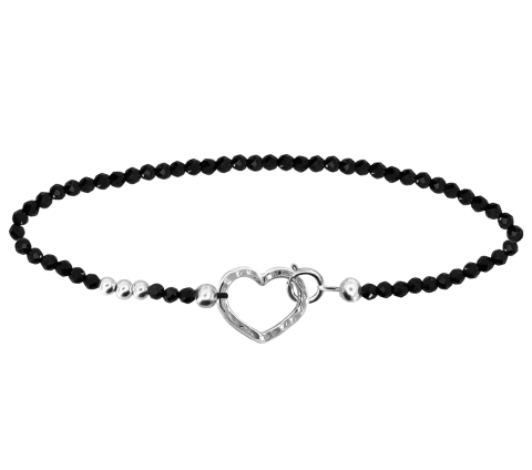 ZILIA Gemstone Spinel Heart Stříbrný kotníkový náramek