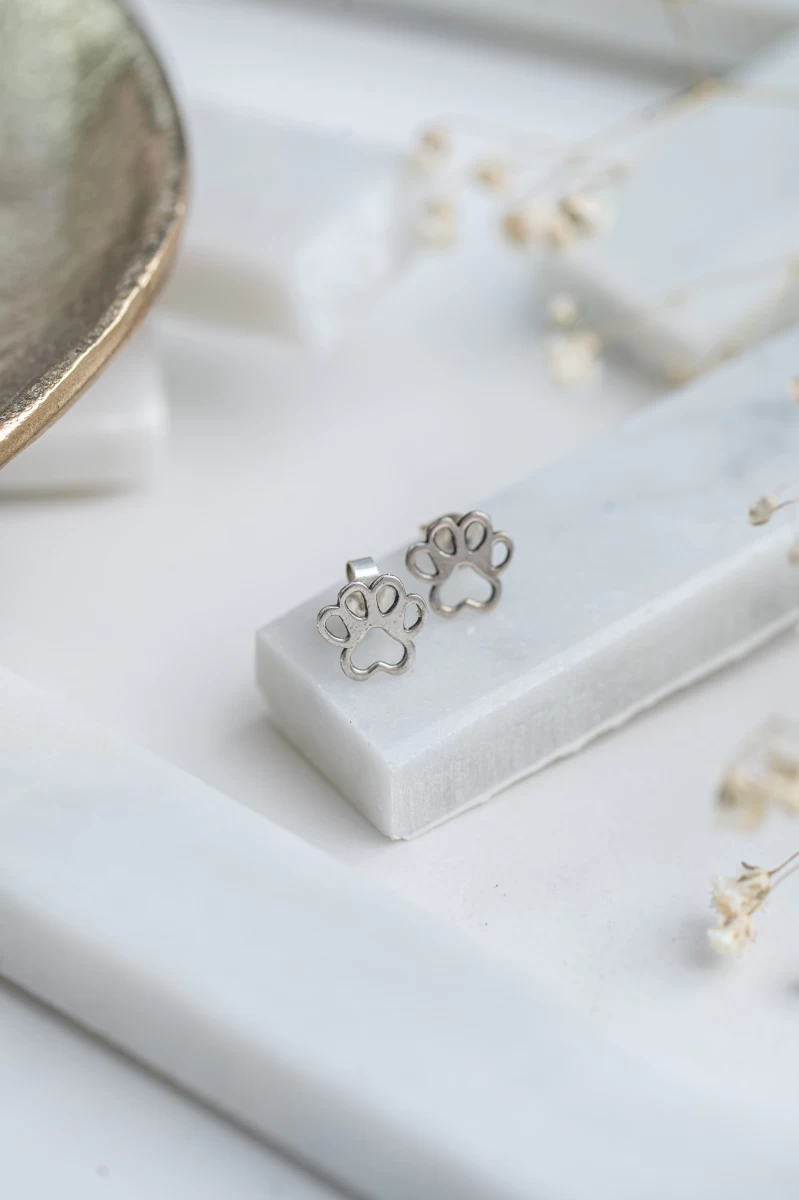 Náušnice růžové zlato tlapka