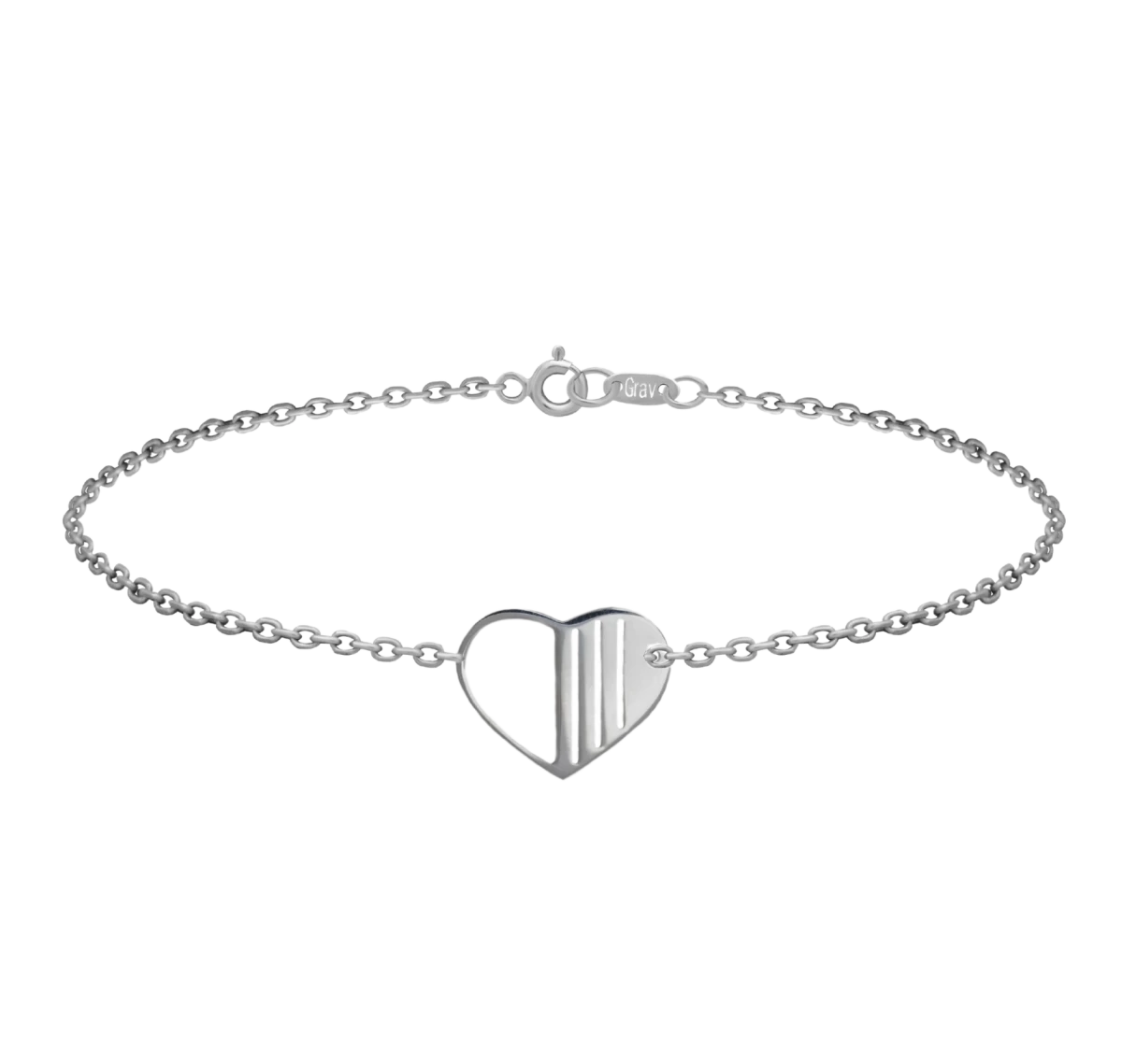 Stříbrný náramek se srdcem