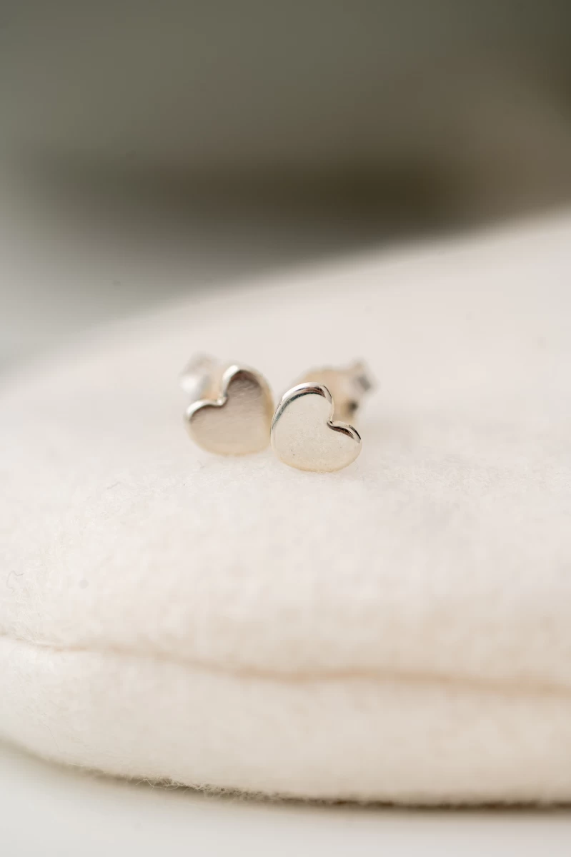 Dětské stříbrné náušnice srdce