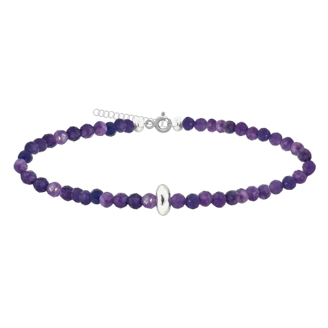 ZILIA Gemstone Amethyst Stříbrný 925 Mineral Náramek