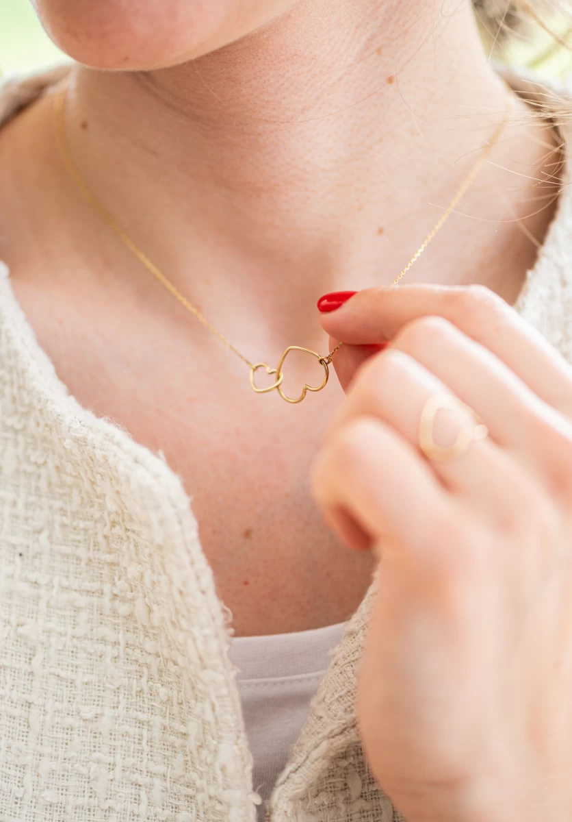 ZILIA Double Heart Stříbrný náhrdelník