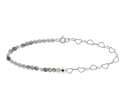 ZILIA Saona Heart Howlite Stříbrný náramek