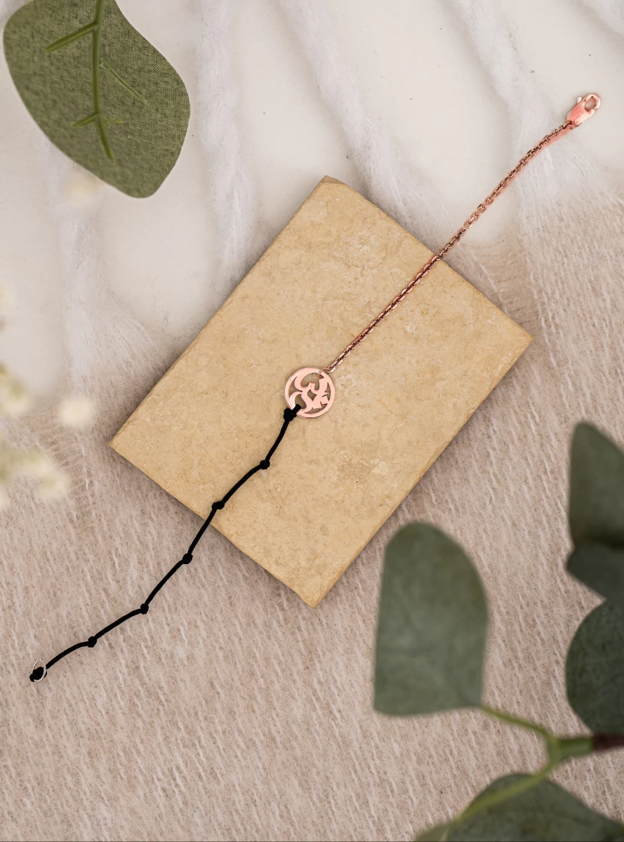 Náramek AUM Kabbala z růžového zlata 14K