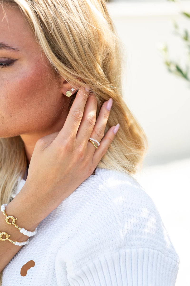 Náušnice Quintessa Circle z růžového zlata 585