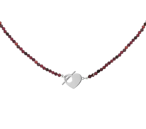 ZILIA Léa Heart Mineral Stříbrný náhrdelník