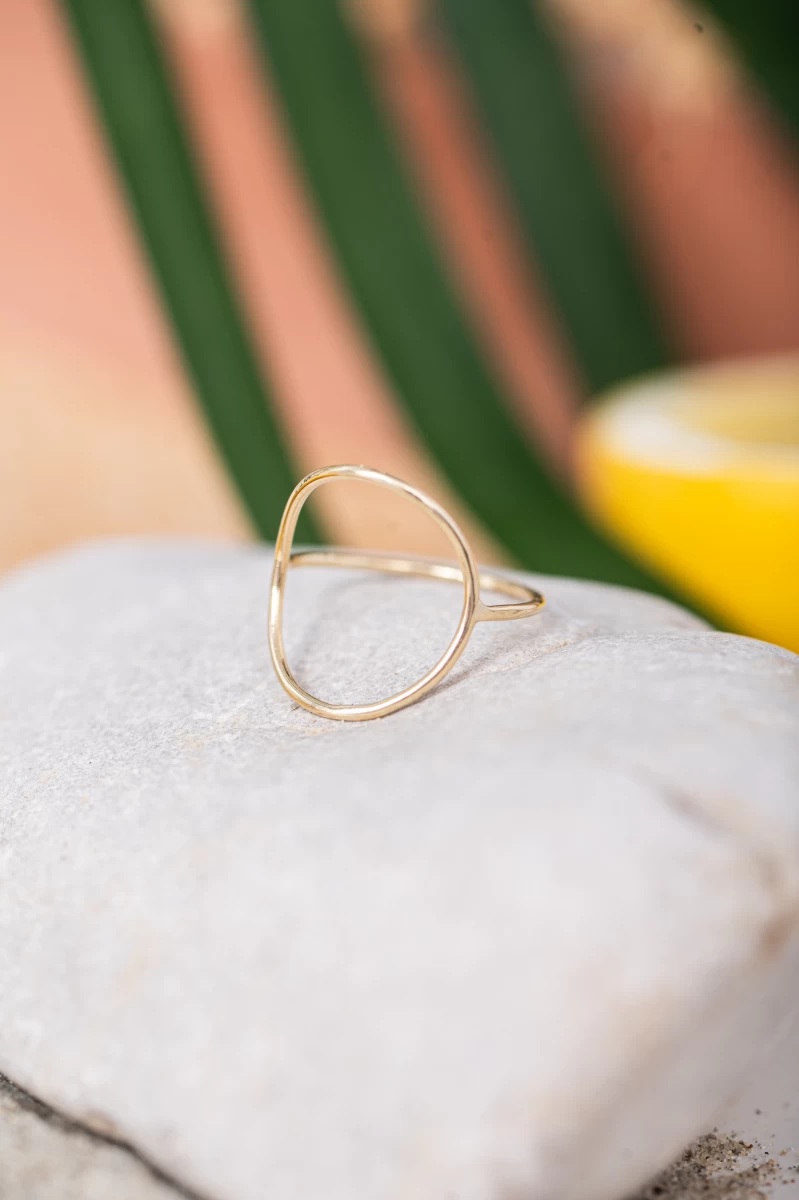 Kulatý z bílého zlata 585 prsten