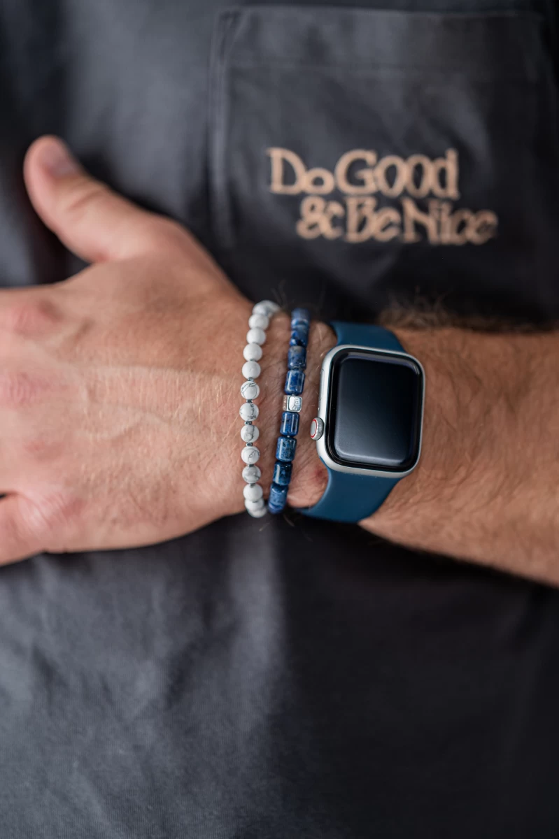 Dumortieritový minerální stříbrný náramek 925