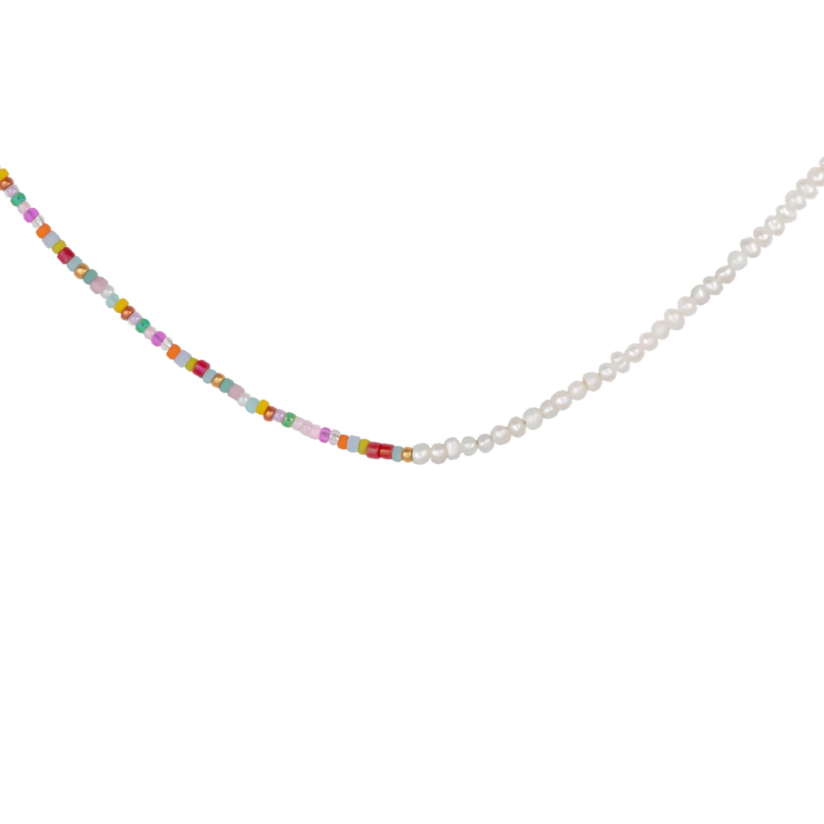 Stříbrný náhrdelník s perlami a korálky