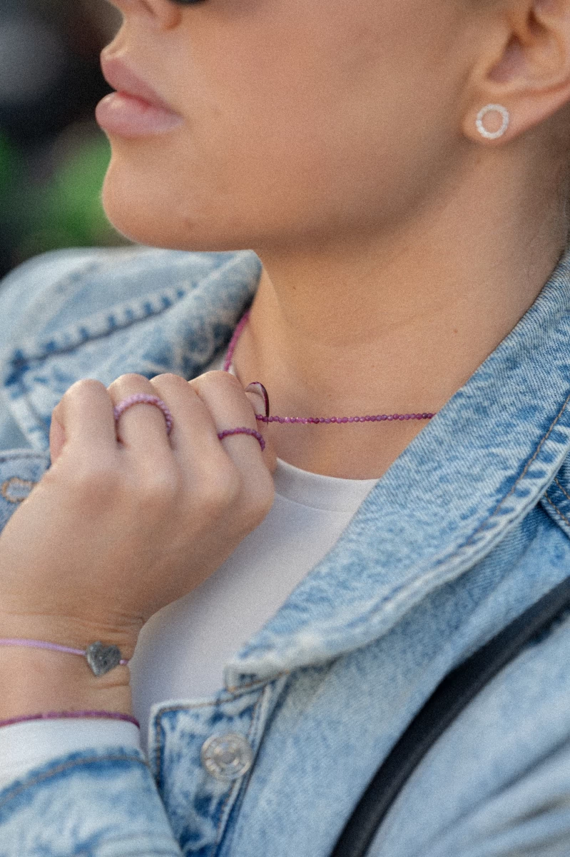 Stříbrný náhrdelník s rubínem pravé stříbro 925 elegantní dámský šperk