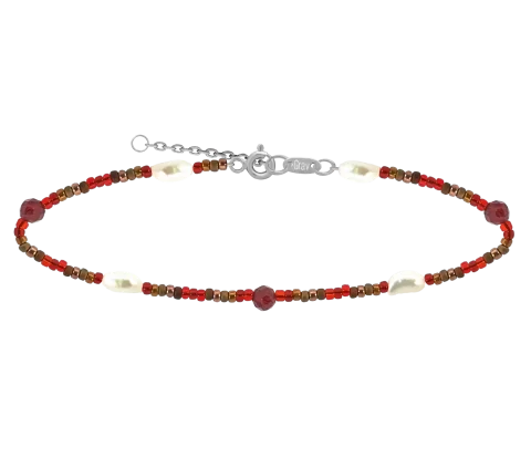 ZILIA Verona Perla Garnet Mineral Stříbrný náramek