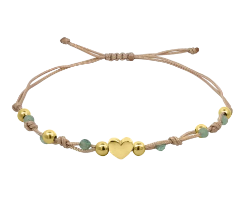 ZILIA Macrame Zlatý Heart Stříbrný náramek