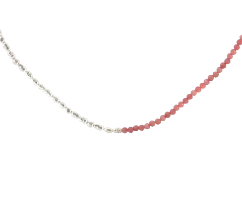 ZILIA Pink Opal Perla Stříbrný náhrdelník