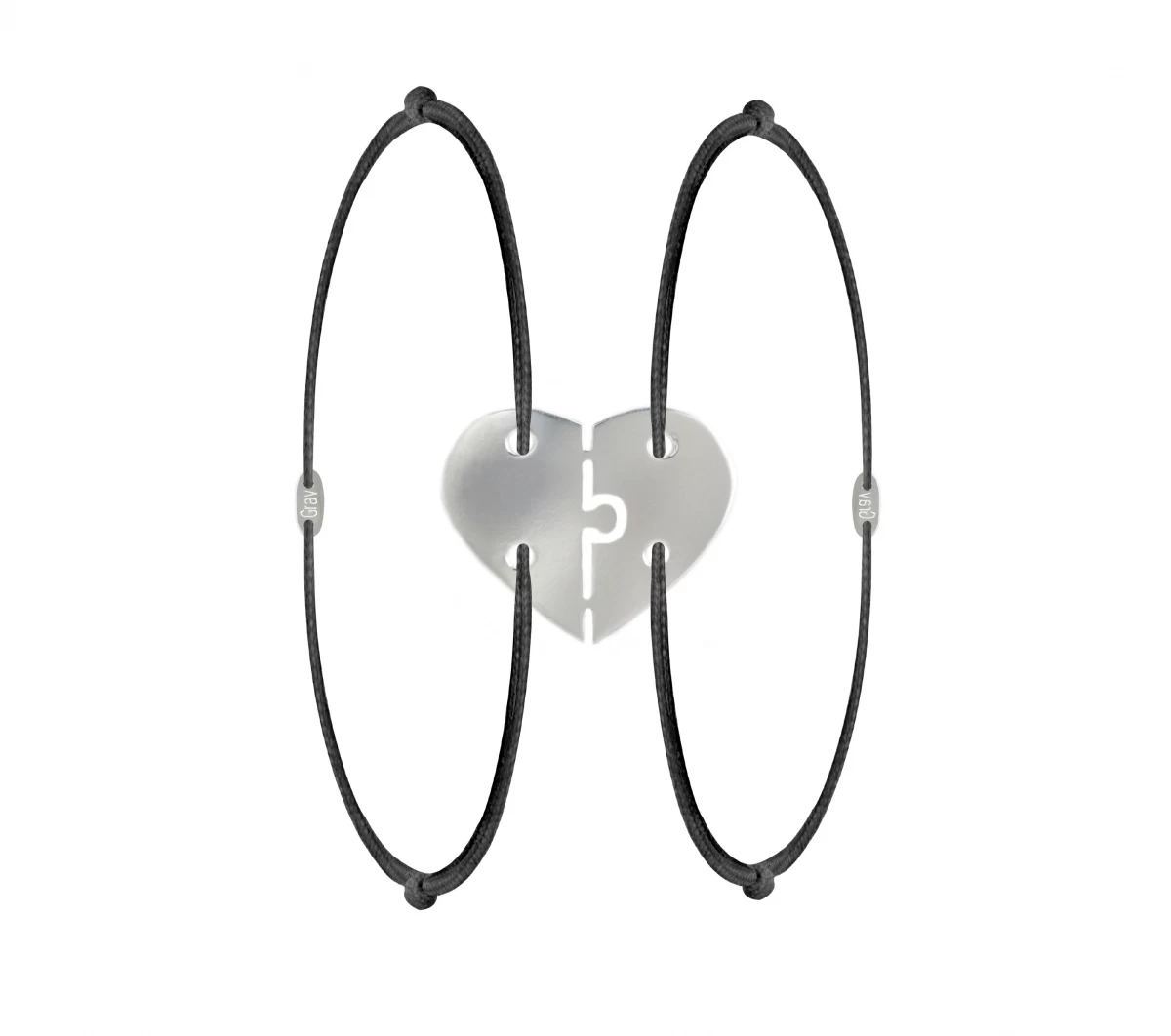 Párový náramek stříbrné srdce