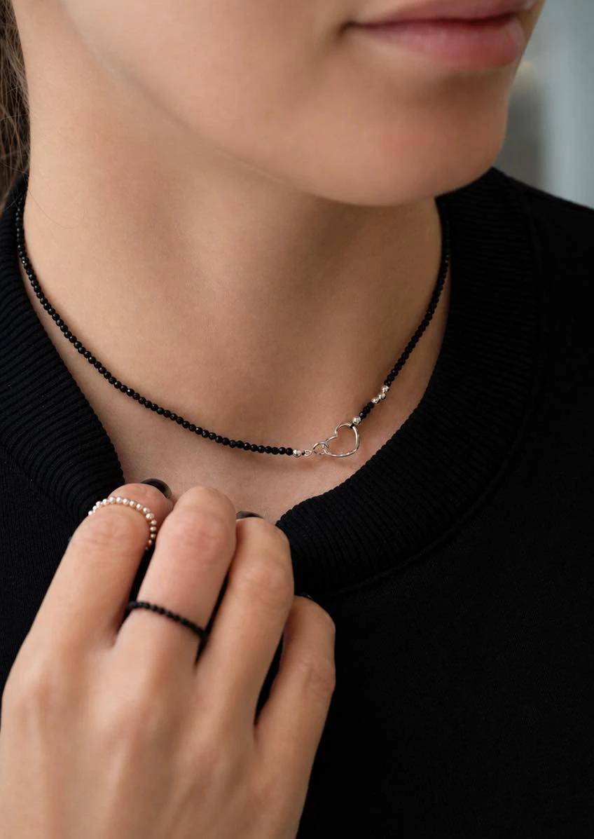 ZILIA Gemstone Spinel Heart Stříbrný náhrdelník