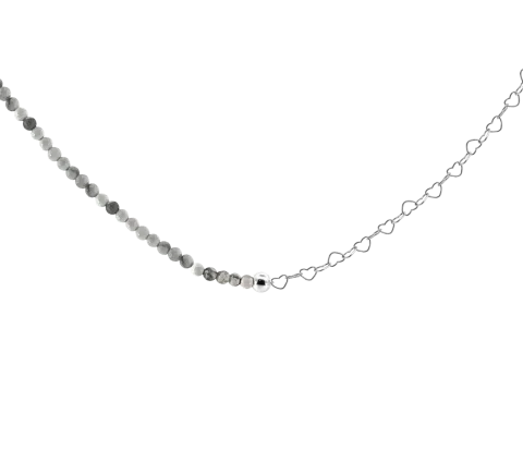 ZILIA Saona Heart Howlite Stříbrný náhrdelník