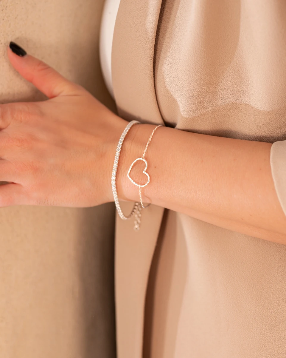 ZILIA Tennis Glow White Stříbrný náramek