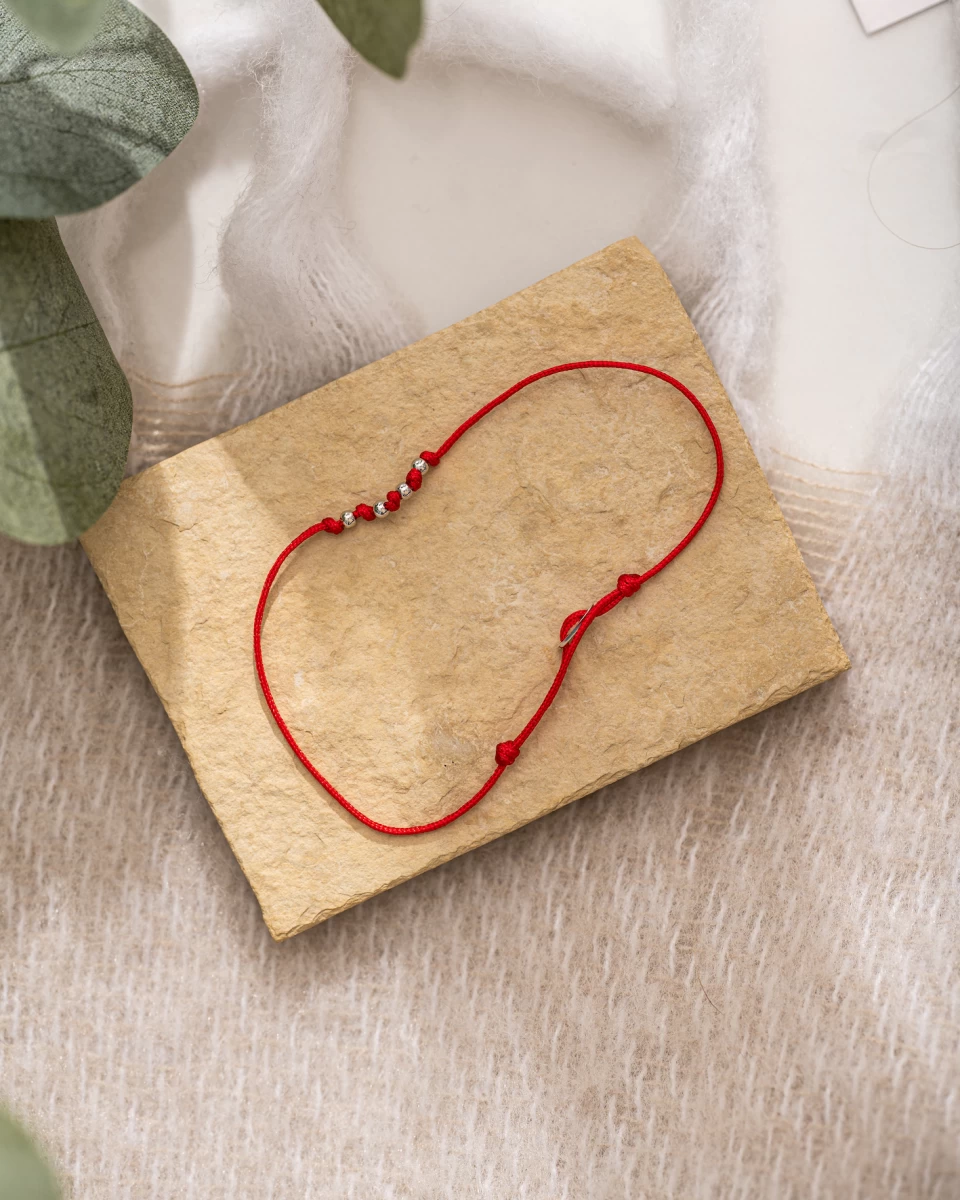 ZILIA Red Protective Baby Stříbrný  Thread Náramek