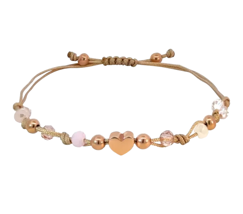 ZILIA Macrame Candy Heart Stříbrný kotníkový náramek