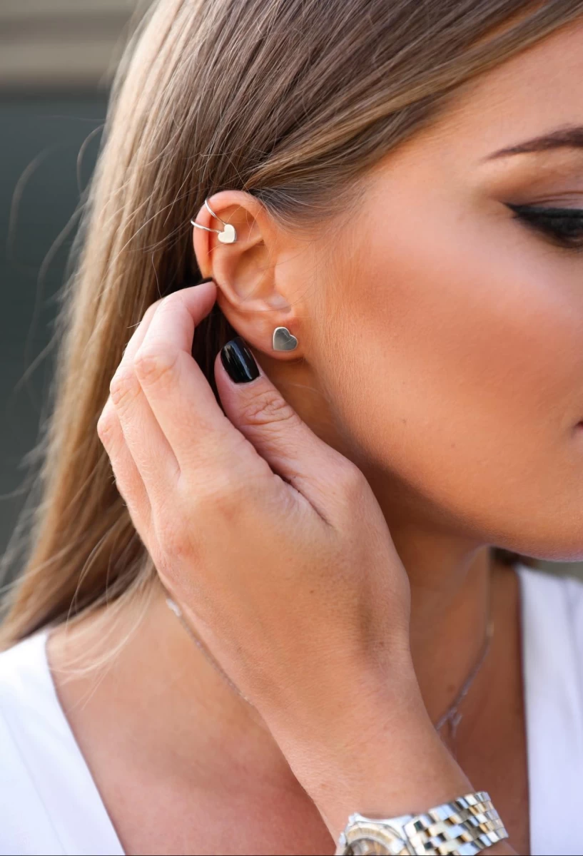 Stříbrná manžeta se srdcem