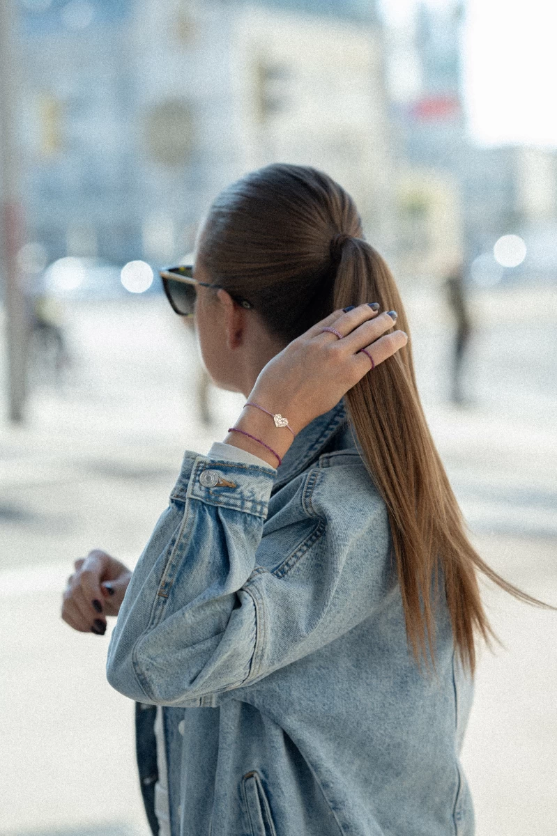 Stříbrný náramek s rubínem ryzost 925 elegantní šperk