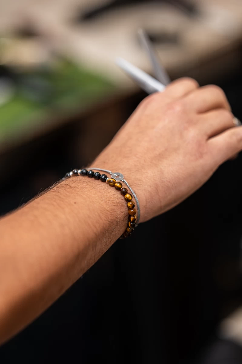 ZILIA Tigers Eye Men 2 Stříbrný náramek