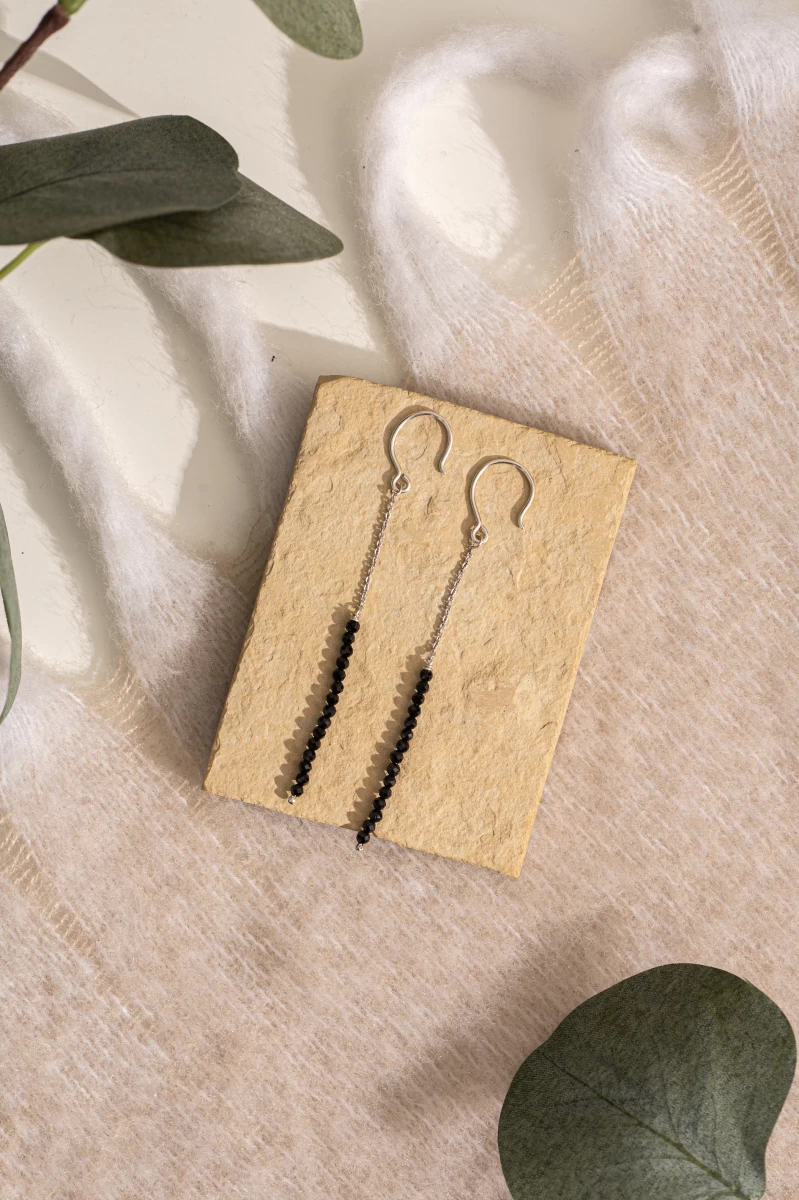 Náušnice se spinelovým minerálem ze stříbra 925