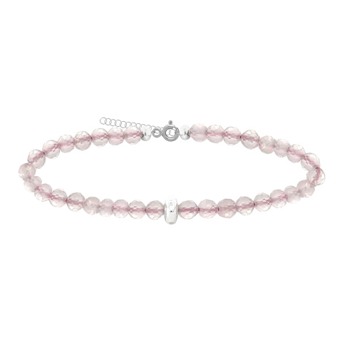 ZILIA Gemstone Rose Quartz Stříbrný 925 Mineral Náramek