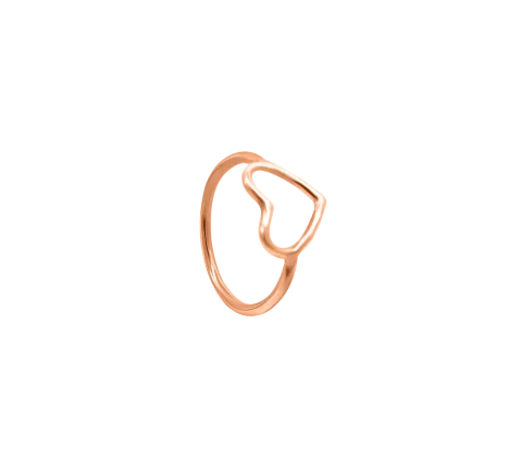 ZILIA Heart Contour Zlatý 14K Midi Prsten
