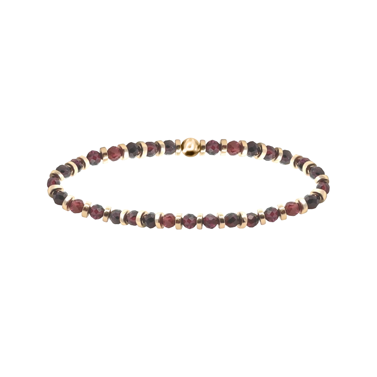 Náramek z granátu a hematitu ze stříbra 925