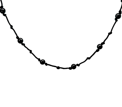 ZILIA Twist Onyx Stříbrný  Thread Náhrdelník