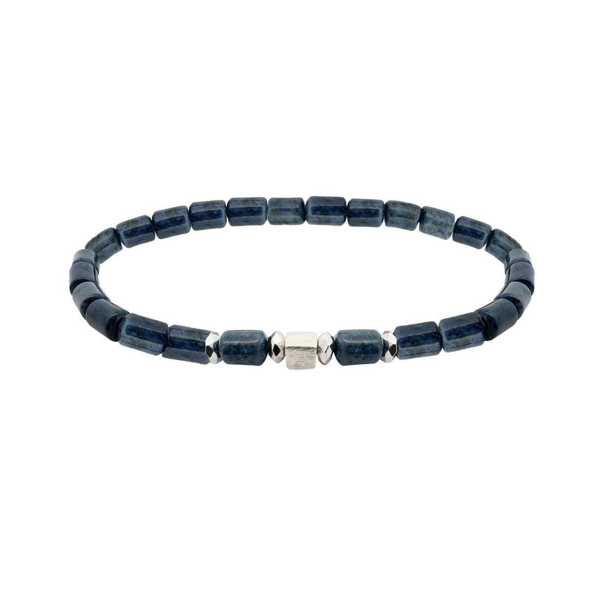 Dumortieritový minerální stříbrný náramek 925