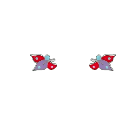 ZILIA Fairy Butterfly Pink Purple Stříbrné náušnice