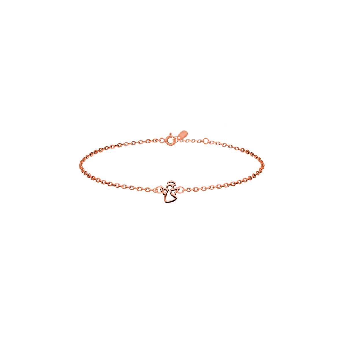 Náramek pro miminko růžové zlato 585 Konturový anděl se svatozáří