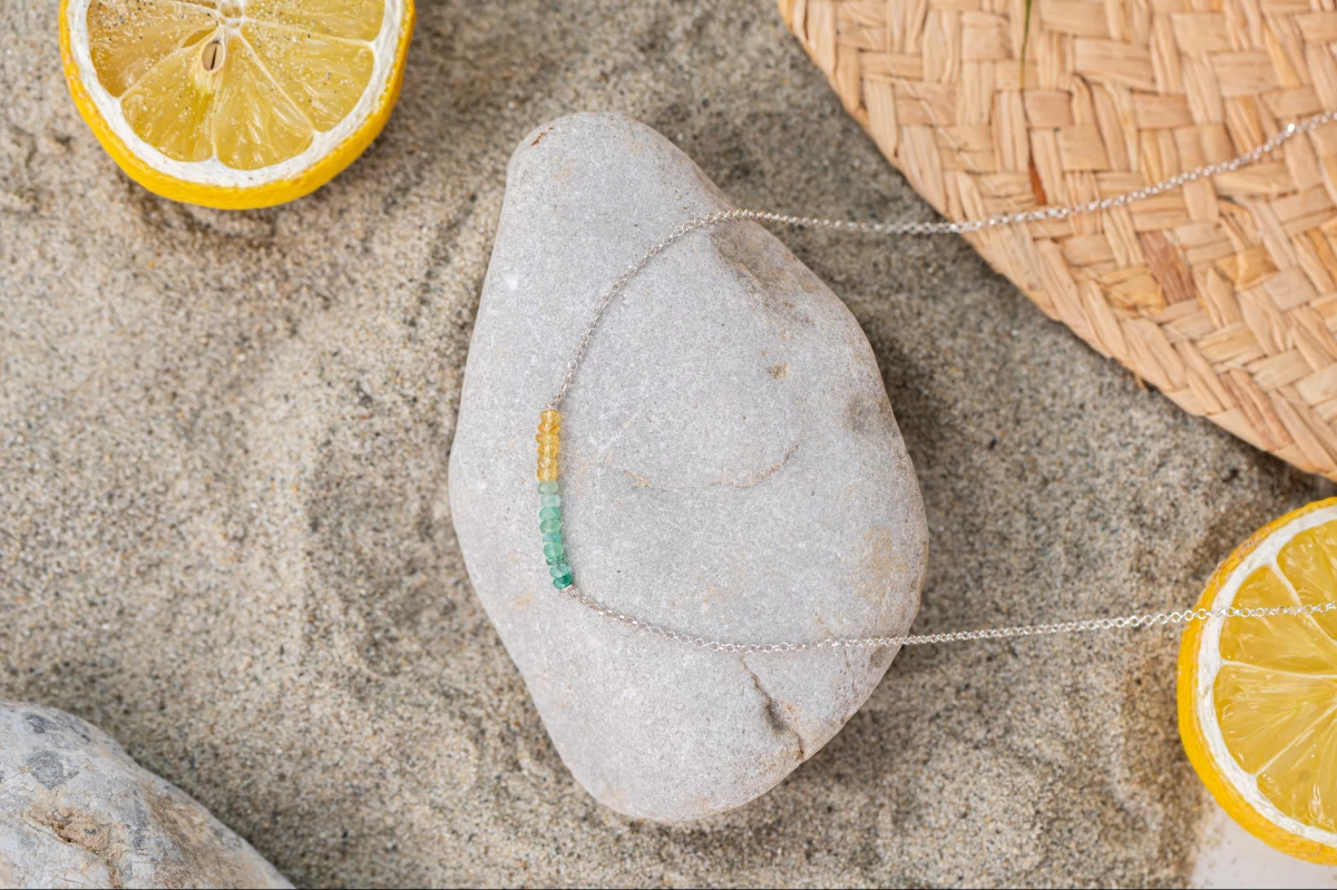 ZILIA Rayfield Sapphire Emerald Zlatý náhrdelník 