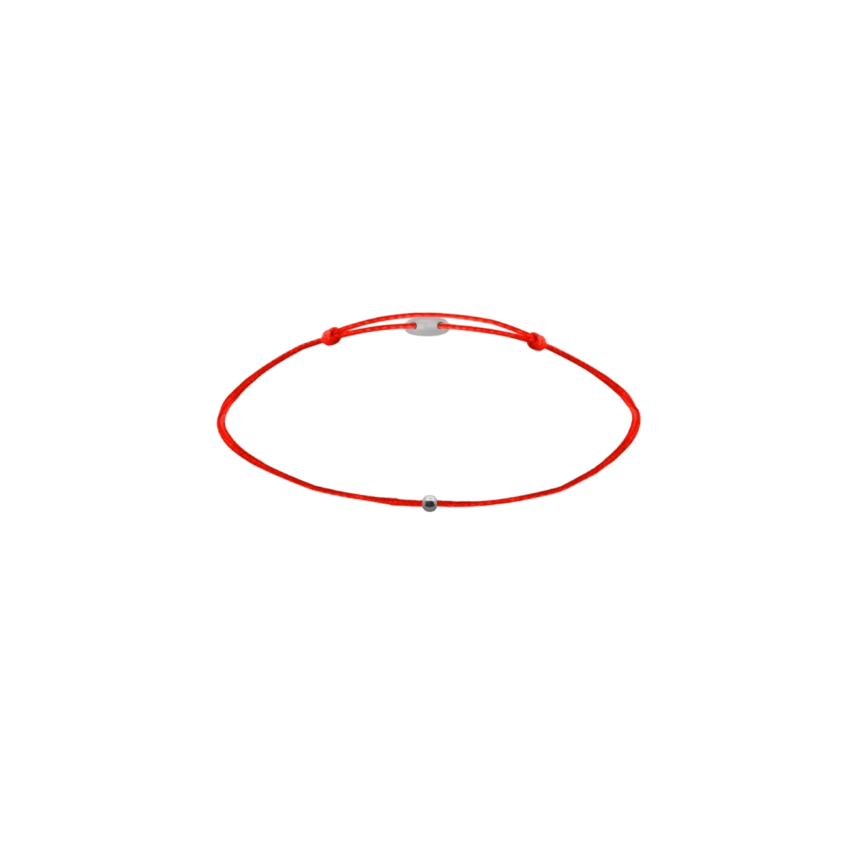 Červený ochranný dětský náramek na šňůrce se stříbrem 925