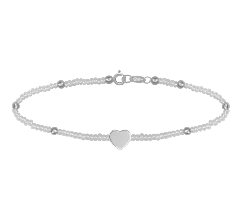 ZILIA Little Pearl With Heart Stříbrný náramek