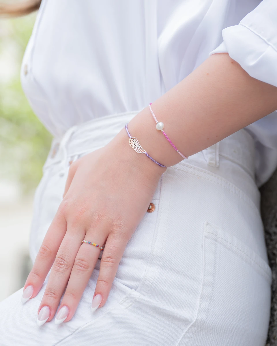 ZILIA Pink Design Perla Stříbrný náramek