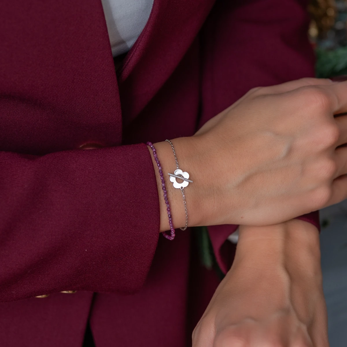 ZILIA Rayfield Ruby Stříbrný náramek