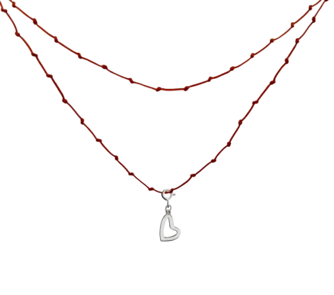 ZILIA Twist Heart Stříbrný  Thread Náhrdelník