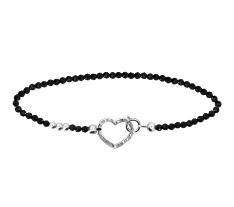 ZILIA Gemstone Spinel Heart Stříbrný náramek