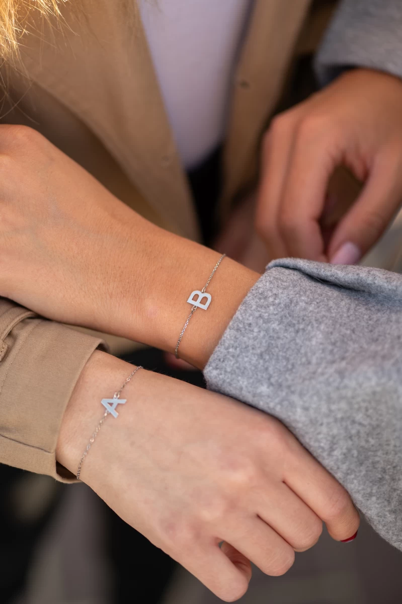 Písmeno N 925 Sterlingové Stříbro Náramek