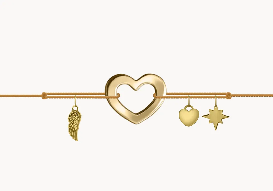 ZILIA Náramek Obrys srdce 2 Žluté zlato 14K