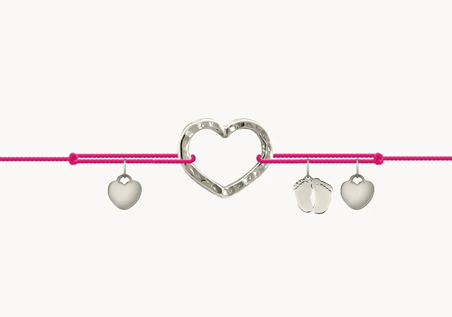 ZILIA Náramek Malé srdce Quintessa Bílé zlato 14K